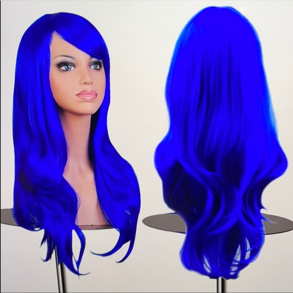 Blue wig